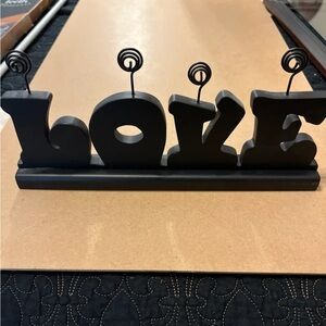 Photo holder, can hold four or more pictures. Black LOVE in great condition.